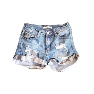 KanCan Estillo Mid Rise Distressed Stretch Jean Shorts Size 24